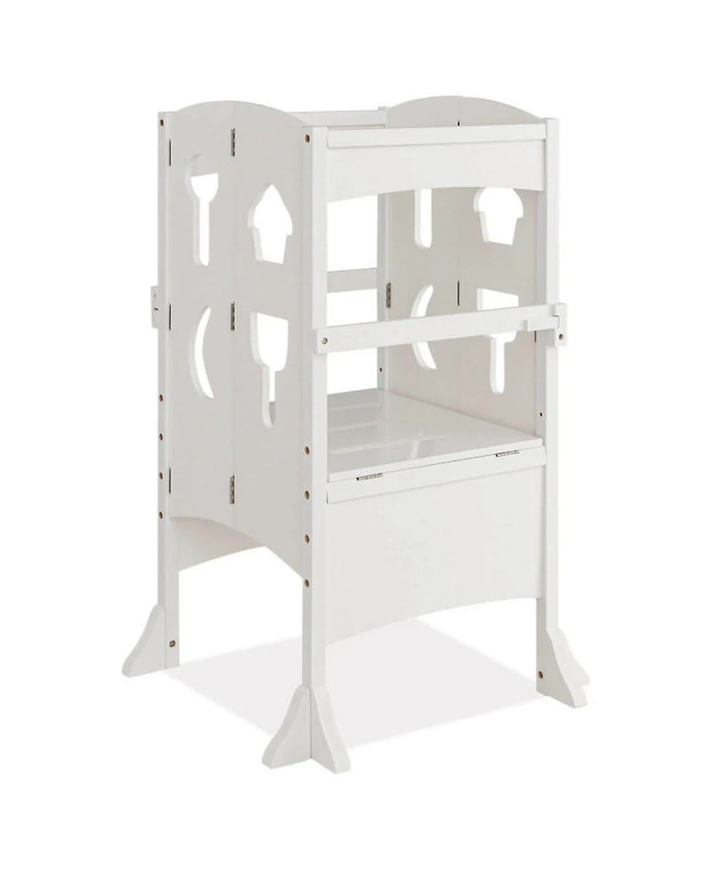 Gouun Kids Folding Kitchen Step Stool 3-10 with Safety Rails