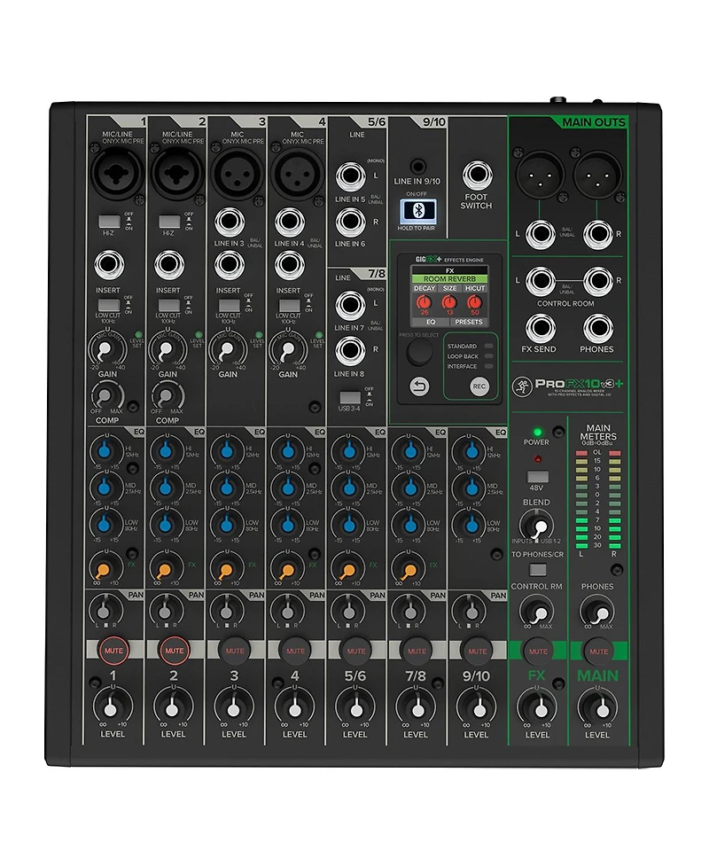 Mackie ProFX10v3+ 10-Channel Analog Mixer with Enhanced FX, Usb Recording Modes and Bluetooth