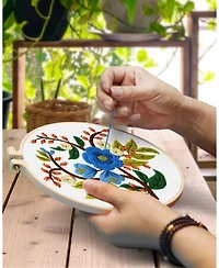 Gnuadz 3 Sets Embroidery Kit Adults Floral Beginners Hoops Threads