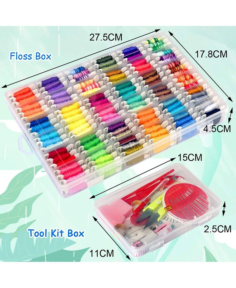 Gnuadz 218pieces Embroidery Floss Bracelet Kit Organizer Box Friendship Craft Tools Beginners 108-color