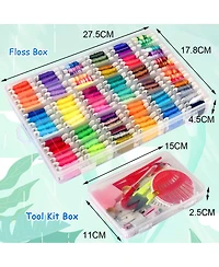 Gnuadz 218pieces Embroidery Floss Bracelet Kit Organizer Box Friendship Craft Tools Beginners 108-color