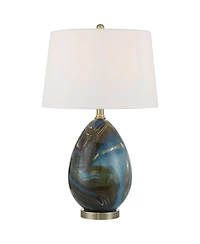 360 Lighting Swirl 22 1/2" High Art Glass 3-Way Table Lamp