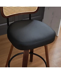 flynama 26" Rattan Counter Height Swivel Bar Stools Set of 2
