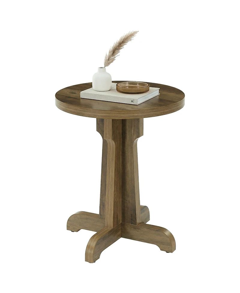 Tribesigns 23.6" Round Commercial Dining Table, Farmhouse Dinner Table with Thick Top