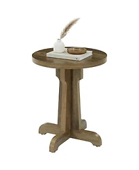 Tribesigns 23.6" Round Commercial Dining Table, Farmhouse Dinner Table with Thick Top