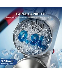 Gaomon Commercial Electric Ice Shaver 209LBS/H, 1450RPM, Shaved Snow Cone Machine for Dessert Shops, Bars, Silver