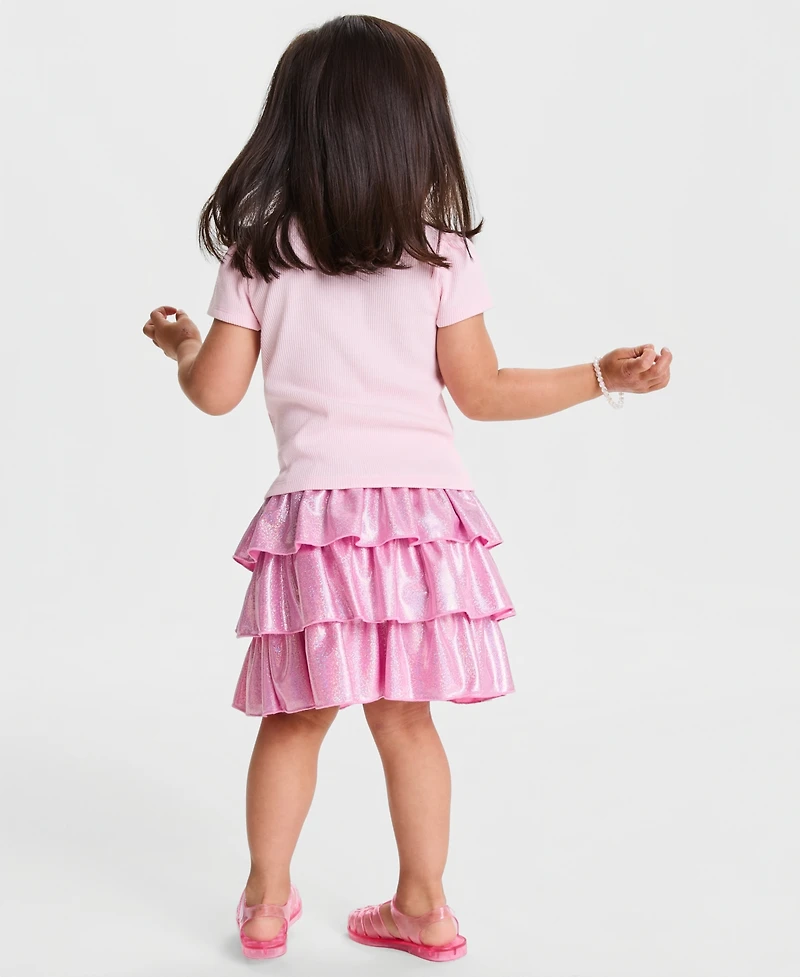 Epic Threads Baby and Toddler Girls' T-Shirt Sparkle Tiered Skort, 2-Piece Set, Macy's Exclusive