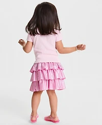 Epic Threads Baby and Toddler Girls' T-Shirt Sparkle Tiered Skort, 2-Piece Set, Macy's Exclusive