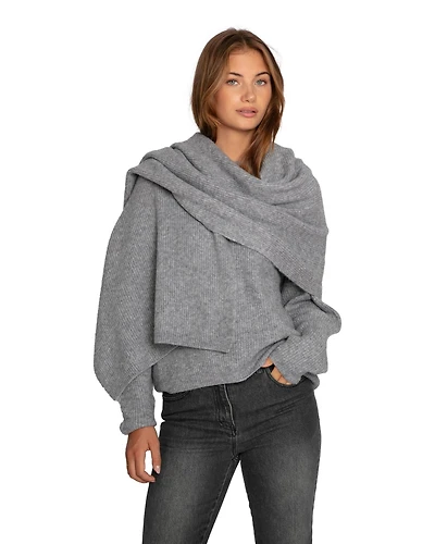 Belle & Bloom Women's Wrap Me Up Scarf Sweater