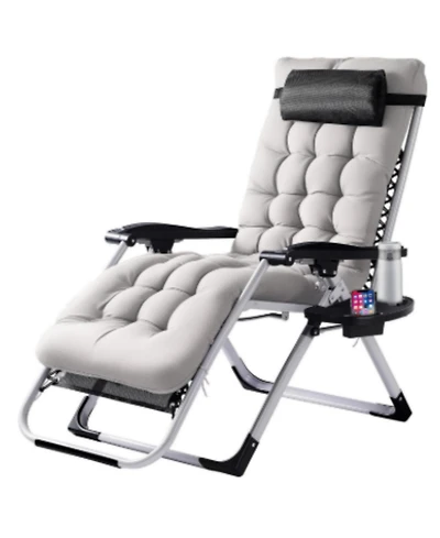 Yiortwo Zero Gravity Recliner Chair Folding Patio Lounge with Cushion Cup Holder