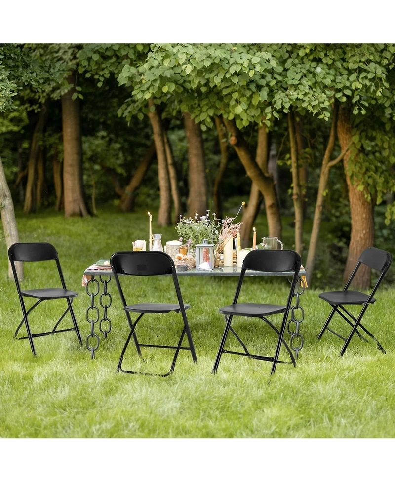 Yiortwo Portable Folding Chair with Cushion, Stackable Indoor Outdoor Seating