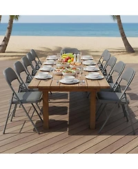 Yiortwo Leather Padded Folding Chair, Portable Indoor Outdoor Seating for Events