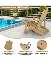 Yiortwo Adirondack Chair with Hidden Cup Holder, Weather Resistant Outdoor