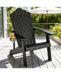 Yiortwo Adirondack Chair with Hidden Cup Holder, Weather Resistant Outdoor