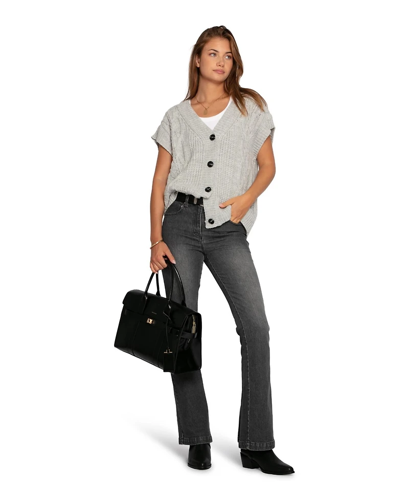 Belle & Bloom Women's Rosette Oversized Knitted Vest
