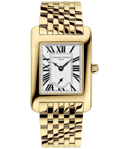 Frederique Constant Women's Carree Gold-Tone Stainless Steel Bracelet Watch, 25.2mm