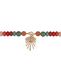 Rachel Rachel Roy Semi Precious Beaded Toggle Necklace with Evil Eye Pendant Brass