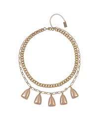 Rachel Rachel Roy Tone 2 Row Layered Necklace with Drops Brass