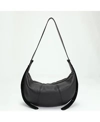 Susu Vera Leather Crescent Bag Half-Moon Hobo Croissant Style Dumpling Shoulder Purse