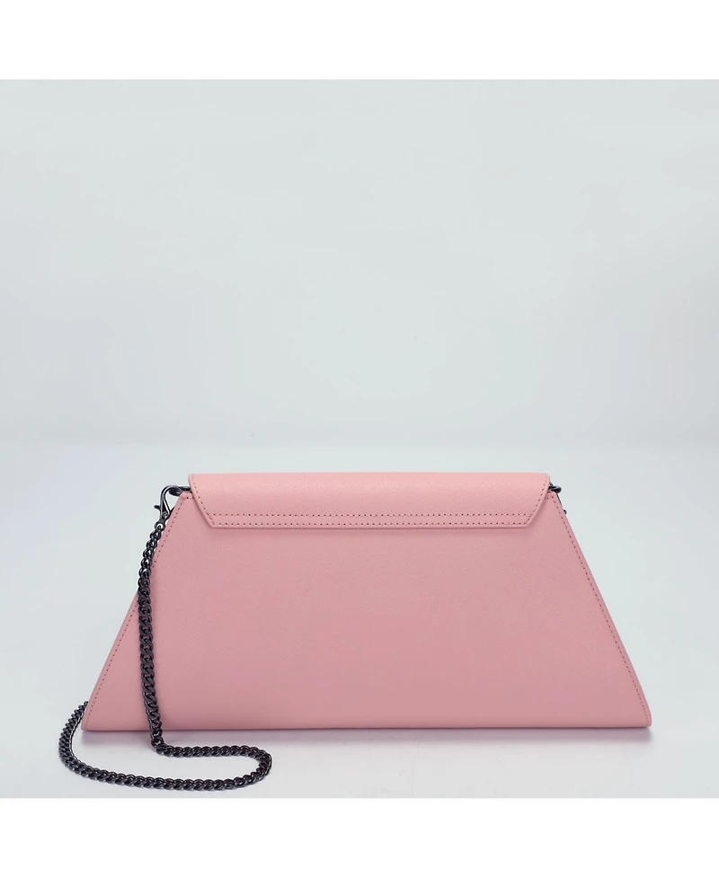 Susu Women's Saffiano Leather Envelope Clutch Purse Crossbody Evening Bag with Chain Strap Elegant Handbag