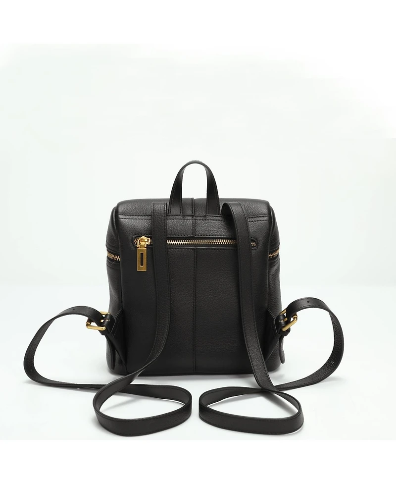 Susu Sutton Small Pebbled Leather Backpack Purse Top Handle Zipper Closure Travel Casual Bag for Women