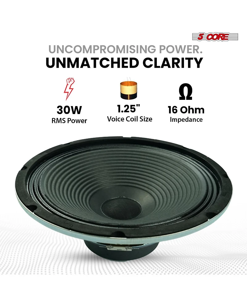 5Core 10 Inch Guitar Speaker 60W 16Ohm 25Oz Magnet 1.25" Vc Amplifier Cabinet Driver