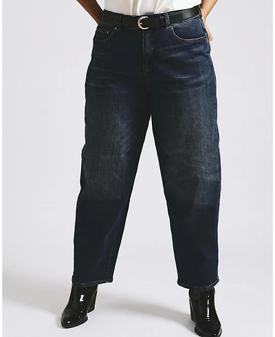 Universal Standard Women's Plus Lou High Rise Barrel Leg Jeans