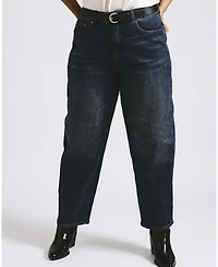 Universal Standard Women's Plus Lou High Rise Barrel Leg Jeans