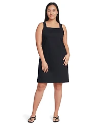Lands' End Plus Linen Shift Above the Knee Dress
