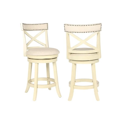 New Classic Furniture York Wood Counter Stool with Fabric Seat