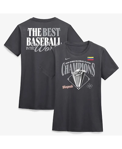 Nike Women's Anthracite Venezuela Baseball 2026 World Classic Champions Locker Room T-Shirt