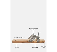 London Rag Womens Minople Rhinestones Embellished Flat