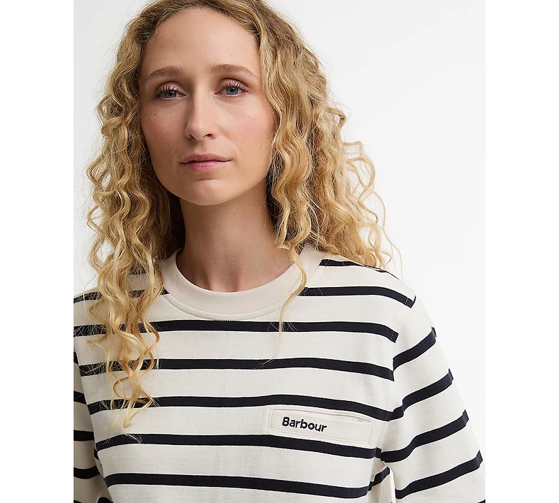 Barbour Women's Crewneck Stripe Pocket Sweatshirt