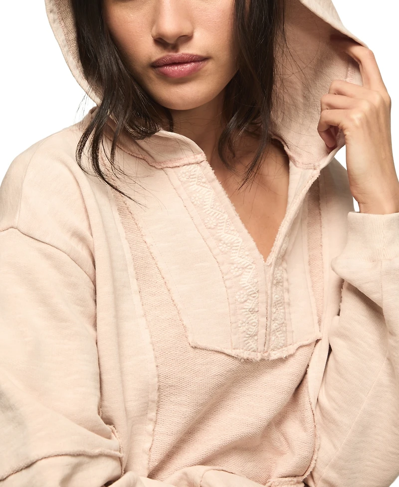 Lucky Brand Women's Long-Sleeve Embroidered Baja Hoodie