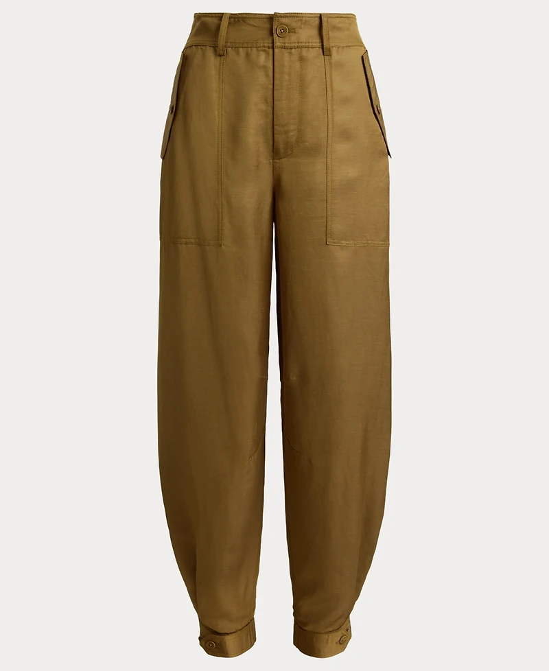 Lauren Ralph Women's Shantung Barrel Cargo Pants