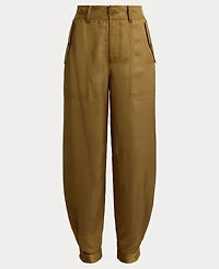 Lauren Ralph Women's Shantung Barrel Cargo Pants