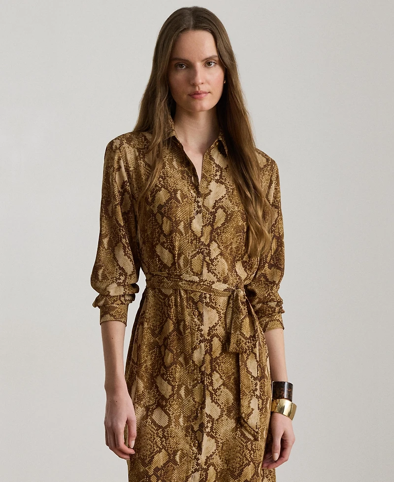 Lauren Ralph Women's Collared Long-Sleeve Shirt Dress