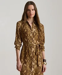Lauren Ralph Women's Collared Long-Sleeve Shirt Dress