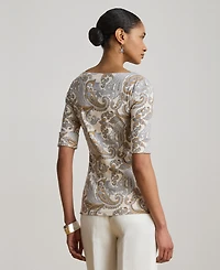 Lauren Ralph Women's Boat Neck Short-Sleeve Blouse