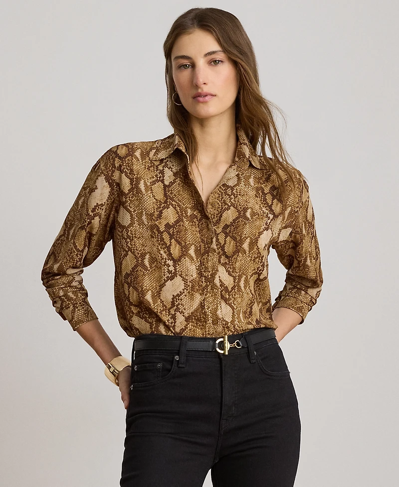 Lauren Ralph Petite Relaxed Button-Front Shirt