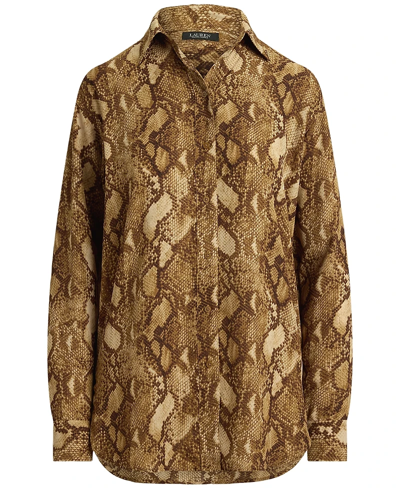 Lauren Ralph Petite Relaxed Button-Front Shirt