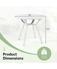 Gymax Outdoor Side Table 20'' Round Storage Weather-Resistant End