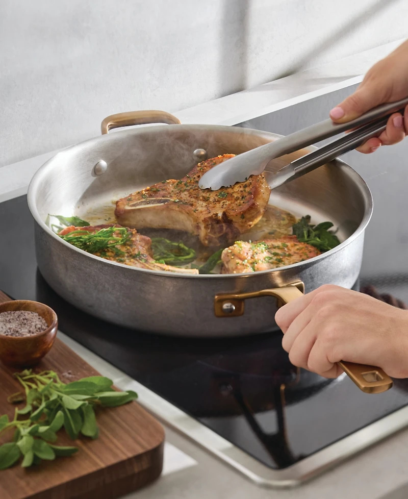 KitchenAid Stonewash Stainless Steel 5-Ply Clad 10-Piece Cookware Set