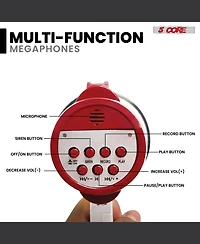 5 Core Megaphone Bull Horn Pa Speaker Yards Range Loud Siren Voice Amplifier Portable