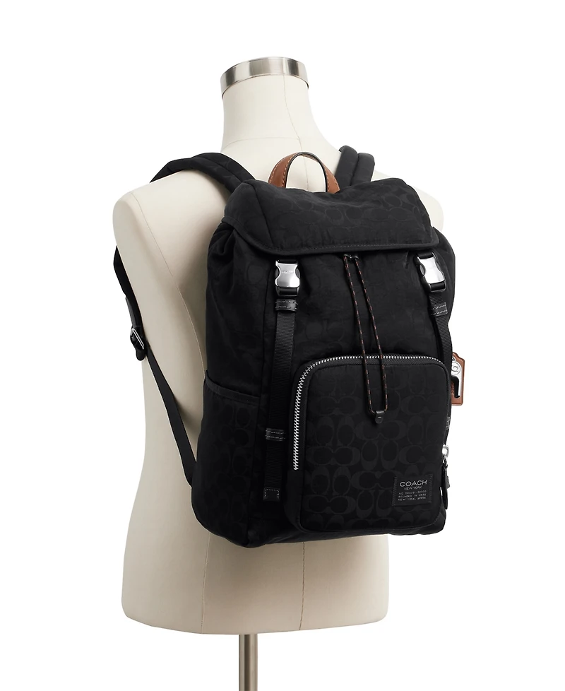 Coach Men's Logan Signature Leather Backpack
