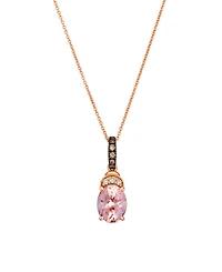 Le Vian Morganite (1-1/3 ct. t.w.), Chocolate Diamond (1/10 ct. t.w.) & Nude Diamond (1/20 ct. t.w.) Pendant Necklace in 14k Strawberry Gold