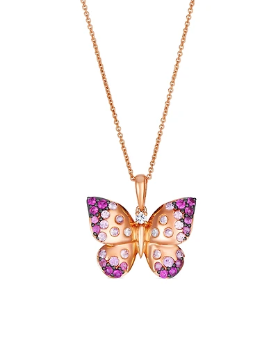 Le Vian Strawberry Ombre Sapphire (3/4 ct. t.w.) & Vanilla Sapphire Pendant Necklace in 14k Strawberry Gold