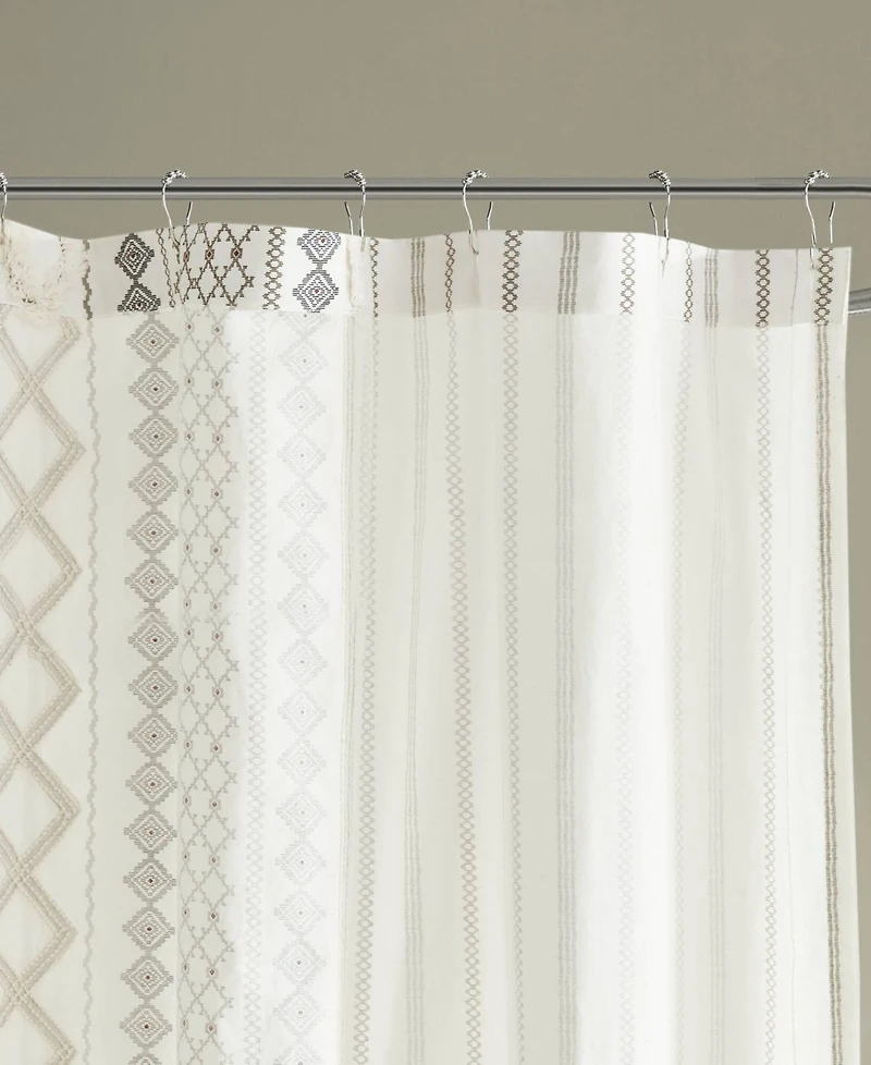 Ink+Ivy Imani Stripe Chenille Shower Curtain, 72" x 84"