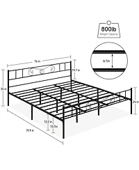 gaomon Metal Platform Bed Frame with Headboard and Footboard, Mattress Foundation Premium Steel Slats Support