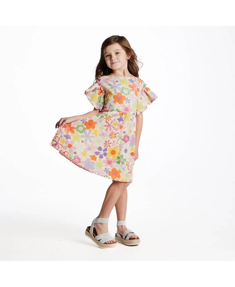 Andy & Evan Toddler Girls and Toddler/Child Printed Rib Dress
